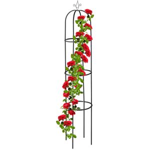 Relaxdays - Garden Obelisk, 190 x 40 cm, Support for Climbing Plants, Metal, Free-Standing, Rose Cage, Black Relaxdays - Garden Obelisk, 190 x 40 cm, Support for Climbing Plants, Metal, Free-Standing, Rose Cage, Black