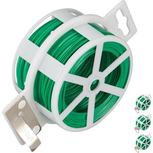Relaxdays Garden Wire, Set of 4, 50 m Length, Thin Binding, Spool, for Plants, Plastic Coated, with Cutter, Green Relaxdays Garden Wire, Set of 4, 50 m Length, Thin Binding, Spool, for Plants, Plastic Coated, with Cutter, Green