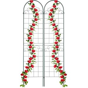 Relaxdays - Garden Trellis, Set of 2, HxW 220 x 50 cm, Metal, Support for Climbing Plants, Ground Stake, Rose Frame, Green Relaxdays - Garden Trellis, Set of 2, HxW 220 x 50 cm, Metal, Support for Climbing Plants, Ground Stake, Rose Frame, Green