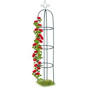 Relaxdays - Growth Support, Freestanding Trellis for Wine & Tomatoes, xl Garden Obelisk, h: 200 cm, Dark Green Relaxdays - Growth Support, Freestanding Trellis for Wine & Tomatoes, xl Garden Obelisk, h: 200 cm, Dark Green
