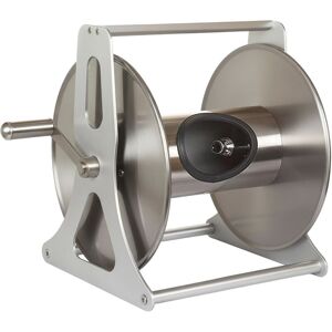 Relaxdays hose reel, stainless steel, for 50 m (1/2") hose, freestanding/wall, 31x50x36 cm, silver Relaxdays hose reel, stainless steel, for 50 m (1/2") hose, freestanding/wall, 31x50x36 cm, silver