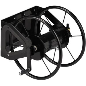 Relaxdays - Hosepipe Reel Wall-mounted, Holder With Crank, For 60 m Hose Pipes, Steel, hwd: 41.5 x 54 x 45 cm, Black Relaxdays - Hosepipe Reel Wall-mounted, Holder With Crank, For 60 m Hose Pipes, Steel, hwd: 41.5 x 54 x 45 cm, Black