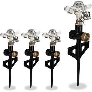 Relaxdays Sprinkler Head, 4x Set, Water Irrigation, Garden, Spray Range 13 m, Areas up to 530 m², 20 - 360° Angle, Black Relaxdays Sprinkler Head, 4x Set, Water Irrigation, Garden, Spray Range 13 m, Areas up to 530 m², 20 - 360° Angle, Black