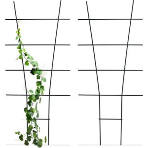 Relaxdays Metal Plant Support, Set of 2, Climbing Aid, Trellis for Flower Pots & Planters, HxW: 79x35 cm, Stake, Black Relaxdays Metal Plant Support, Set of 2, Climbing Aid, Trellis for Flower Pots & Planters, HxW: 79x35 cm, Stake, Black