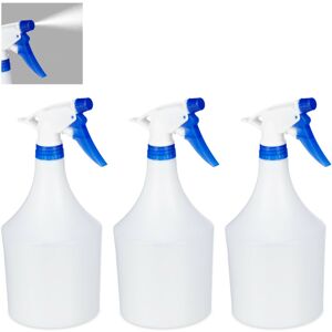 Relaxdays Plant Spray Bottle, Set of 3, Adjustable Nozzle, 1 Litre with Scale, Plastic, Flower Sprayer, White-Blue Relaxdays Plant Spray Bottle, Set of 3, Adjustable Nozzle, 1 Litre with Scale, Plastic, Flower Sprayer, White-Blue