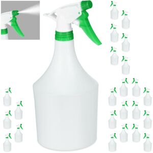 Set of 24 Relaxdays Plant Spray Bottles, Adjustable Nozzle, 1 Litre with Scale, Plastic, Flower Sprayer, White/Green Set of 24 Relaxdays Plant Spray Bottles, Adjustable Nozzle, 1 Litre with Scale, Plastic, Flower Sprayer, White/Green