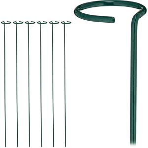 Relaxdays plant support, pack of 6, garden stakes for tomato plants, trellis, outdoor, weather-resistant, dark green Relaxdays plant support, pack of 6, garden stakes for tomato plants, trellis, outdoor, weather-resistant, dark green
