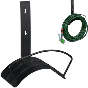 Relaxdays - Hose Pipe Holder, for 60 m 5/8' Hosepipe, Wall-Mounted Hanger, 32 x 32.5 x 16 cm, Rounded, Steel, Black Relaxdays - Hose Pipe Holder, for 60 m 5/8' Hosepipe, Wall-Mounted Hanger, 32 x 32.5 x 16 cm, Rounded, Steel, Black