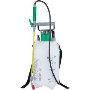 Relaxdays - Pressure Sprayer 5 Litres, Spraying Can, Hose & Watering Lance, Pump Action, Garden, Adjustable, White Relaxdays - Pressure Sprayer 5 Litres, Spraying Can, Hose & Watering Lance, Pump Action, Garden, Adjustable, White
