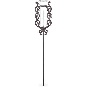 Relaxdays Rain Gauge Vintage, With Stake, Precipitation Measurement. Antique, 12 cm, 5”, Metal, Embellished, Bronze Relaxdays Rain Gauge Vintage, With Stake, Precipitation Measurement. Antique, 12 cm, 5”, Metal, Embellished, Bronze