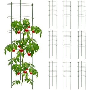 Relaxdays Set of 10 Plant Supports, Metal & Plastic, 90 cm Tall, 4 Adjustable Rings, Climbing Plants & Flowers, Green Relaxdays Set of 10 Plant Supports, Metal & Plastic, 90 cm Tall, 4 Adjustable Rings, Climbing Plants & Flowers, Green