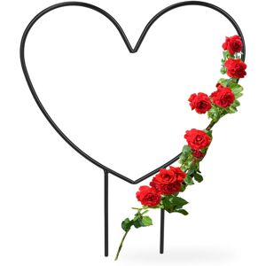 Relaxdays - 6x Climbing Aid Heart, Metal, Trellis for Pot and House Plants, HxWxD: 32 x 25 x 0.5 cm, Flower Support, Black Relaxdays - 6x Climbing Aid Heart, Metal, Trellis for Pot and House Plants, HxWxD: 32 x 25 x 0.5 cm, Flower Support, Black