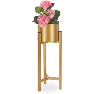Relaxdays - Plant Stand, Flower Pot, Dimensions: h x d: approx. 60 x 21.5 cm, Metal, Gold Relaxdays - Plant Stand, Flower Pot, Dimensions: h x d: approx. 60 x 21.5 cm, Metal, Gold
