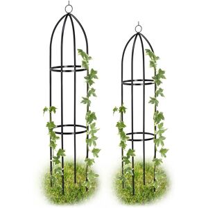 Relaxdays - Trellis Tower Set of 2, Freestanding, Growth Support For Roses, Climbing Plants, Weatherproof, h: 139 x 149 cm, Black Relaxdays - Trellis Tower Set of 2, Freestanding, Growth Support For Roses, Climbing Plants, Weatherproof, h: 139 x 149 cm, Black