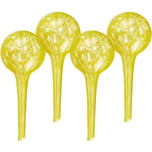 Relaxdays - Watering Globes, Set of 4, Glass, Small, HxD: 15 x 9 cm, Balls for Automatic Irrigation on Holiday, Yellow Relaxdays - Watering Globes, Set of 4, Glass, Small, HxD: 15 x 9 cm, Balls for Automatic Irrigation on Holiday, Yellow