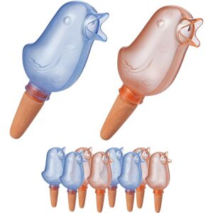 Relaxdays Watering Spikes, Set of 10, Bird Design, Water Dispenser Cones for Houseplants, Clay & Plastic, Multicoloured Relaxdays Watering Spikes, Set of 10, Bird Design, Water Dispenser Cones for Houseplants, Clay & Plastic, Multicoloured