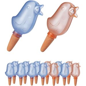 Relaxdays - Watering Spikes, Set of 15, Bird Design, Water Dispenser Cones for Houseplants, Clay & Plastic, Multicoloured Relaxdays - Watering Spikes, Set of 15, Bird Design, Water Dispenser Cones for Houseplants, Clay & Plastic, Multicoloured