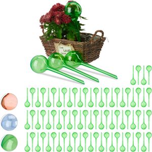 Set of 80 Relaxdays Watering Globes, Regulated Irrigation, 2 Weeks, Pot Plants, Plastic Sphere, Bulb, Green Set of 80 Relaxdays Watering Globes, Regulated Irrigation, 2 Weeks, Pot Plants, Plastic Sphere, Bulb, Green