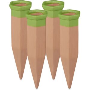 RELAXDAYS 8 x clay watering spikes, watering cones for 1.5 litre PET bottles, for balcony planters & potted plants, terracotta RELAXDAYS 8 x clay watering spikes, watering cones for 1.5 litre PET bottles, for balcony planters & potted plants, terracotta