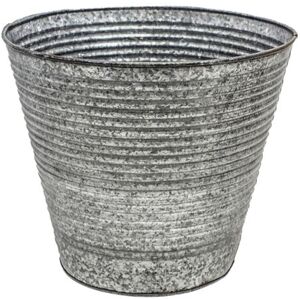 Ivyline - Ribbed Planter - Iron - L37 x W37 x H34 cm - Galvanised Ivyline - Ribbed Planter - Iron - L37 x W37 x H34 cm - Galvanised