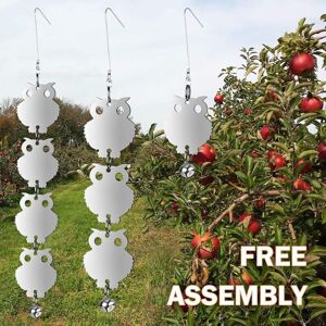 SNQ Set of 16 Reflective Owl-Shaped Bird Repellents with Bells, Garden Plant Protectors, Shopping Center, Fake Owls to Keep Birds Away SNQ Set of 16 Reflective Owl-Shaped Bird Repellents with Bells, Garden Plant Protectors, Shopping Center, Fake Owls to Keep Birds Away