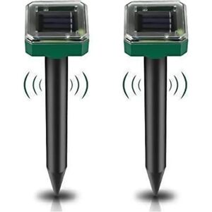 SNQ Set of 2 solar-powered mole repellents for gardens, IP65 waterproof pest repellent for gophers, voles and snakes – High-sensitivity animal repellent SNQ Set of 2 solar-powered mole repellents for gardens, IP65 waterproof pest repellent for gophers, voles and snakes – High-sensitivity animal repellent
