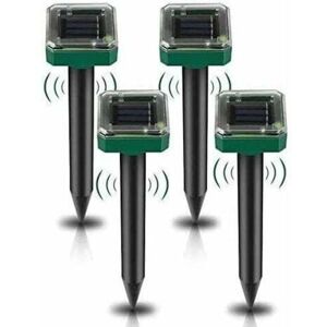 TEHTUY Set of 4 Solar-Powered Mole Repellent Stakes - Ultrasonic Mole Repellent - Solar-Powered Mole Elimination for Moles, Snakes, Voles, Gophers and Other TEHTUY Set of 4 Solar-Powered Mole Repellent Stakes - Ultrasonic Mole Repellent - Solar-Powered Mole Elimination for Moles, Snakes, Voles, Gophers and Other