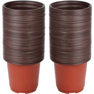 MEMKEY Small Plant Pots, 100pcs Reusable Seedling Pots/Nursery Pots Plastic Round Plant Pots/Transplant Pots/Plant Pots for Indoor and Outdoor Planting, 10cm MEMKEY Small Plant Pots, 100pcs Reusable Seedling Pots/Nursery Pots Plastic Round Plant Pots/Transplant Pots/Plant Pots for Indoor and Outdoor Planting, 10cm