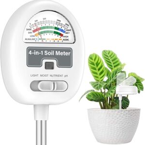 Mumu - Soil Moisture Meter, 4 in 1 Soil ph Tester, Soil Moisture/Light/Nutrient/PH Meter for Gardening, Lawn and Farming Mumu - Soil Moisture Meter, 4 in 1 Soil ph Tester, Soil Moisture/Light/Nutrient/PH Meter for Gardening, Lawn and Farming
