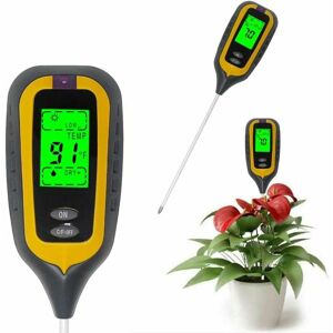 HOOPZI Soil Tester pH Humidity Light Temperature 4 in 1 pH Soil Meter Soil Tester Electronic Soil Tester for Garden Plants Yellow HOOPZI Soil Tester pH Humidity Light Temperature 4 in 1 pH Soil Meter Soil Tester Electronic Soil Tester for Garden Plants Yellow