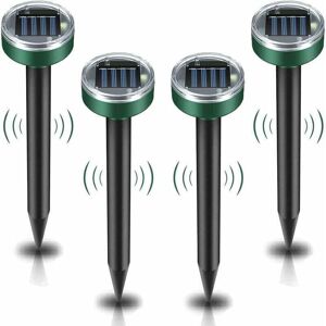 TEHTUY Solar-powered mole repellent, 4-piece ultrasonic pest repellent - Mole control with IP65 waterproof rating, garden mole repellent TEHTUY Solar-powered mole repellent, 4-piece ultrasonic pest repellent - Mole control with IP65 waterproof rating, garden mole repellent
