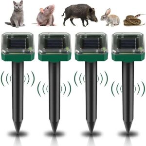 COOCHEER Solar-powered ultrasonic mole repellent, 4-piece kit, solar-powered ultrasonic mole repellent, ultrasonic snake repellent, IP65 waterproof outdoor COOCHEER Solar-powered ultrasonic mole repellent, 4-piece kit, solar-powered ultrasonic mole repellent, ultrasonic snake repellent, IP65 waterproof outdoor