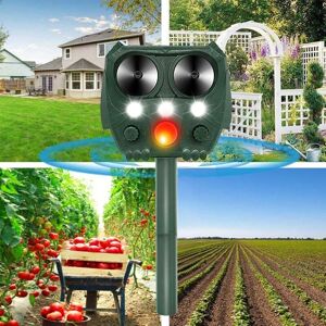 SJQKA 1 Pack Solar Repellent with Strobe Light, Ultrasonic Control for Squirrels, Dogs, Raccoons, Rabbits, Skunks, Suitable for Gardens and Yards. SJQKA 1 Pack Solar Repellent with Strobe Light, Ultrasonic Control for Squirrels, Dogs, Raccoons, Rabbits, Skunks, Suitable for Gardens and Yards.