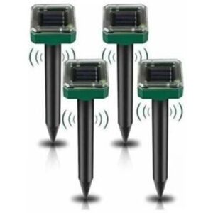 MCBOSON Solar Ultrasonic Mole Repellent, 4 Pieces Solar Ultrasonic Repellent, Solar Mole Repellent, Ultrasonic Snake Repellent MCBOSON Solar Ultrasonic Mole Repellent, 4 Pieces Solar Ultrasonic Repellent, Solar Mole Repellent, Ultrasonic Snake Repellent