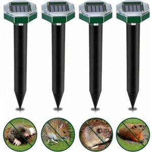 MCBOSON Solar Ultrasonic Mole Repeller, Pack of 4 Mole Repellers, Solar Mole Repeller Vibration and Ultrasound, IP65 Waterproof, Solar Repellents for Moles MCBOSON Solar Ultrasonic Mole Repeller, Pack of 4 Mole Repellers, Solar Mole Repeller Vibration and Ultrasound, IP65 Waterproof, Solar Repellents for Moles