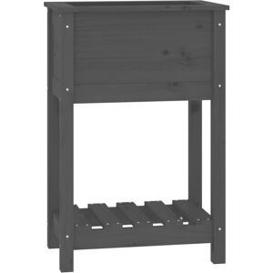 vidaXL Solid Pine Wood Planter with Shelf - Planter vidaXL Solid Pine Wood Planter with Shelf - Planter