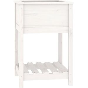 vidaXL White Pine Planter with Shelf - Planter - Garden Decor vidaXL White Pine Planter with Shelf - Planter - Garden Decor