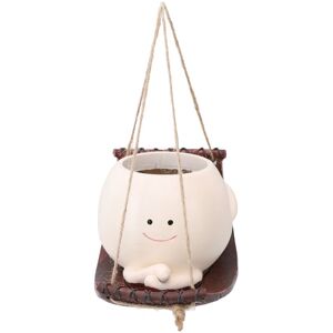 GROOFOO Swing Face Plant Pot Hanging Cute Head Resin Flower Pot Indoor Outdoor Plants Succulent Pot for String of Pearls Plant GROOFOO Swing Face Plant Pot Hanging Cute Head Resin Flower Pot Indoor Outdoor Plants Succulent Pot for String of Pearls Plant