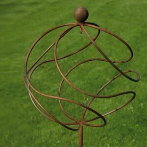 Tangle Ball on 4Ft Stem Empty - Plant Support - Solid Steel - L34.3 x W34.3 x H157.5 cm - Bare Metal/Ready to Rust Tangle Ball on 4Ft Stem Empty - Plant Support - Solid Steel - L34.3 x W34.3 x H157.5 cm - Bare Metal/Ready to Rust