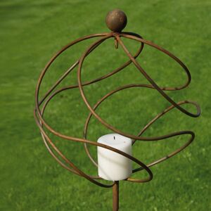 Tangle Ball on 4Ft Stem W/ Candle Holder/Hook - Plant Support - Solid Steel - L34.3 x W34.3 x H157.5 cm - Bare Metal/Ready to Rust Tangle Ball on 4Ft Stem W/ Candle Holder/Hook - Plant Support - Solid Steel - L34.3 x W34.3 x H157.5 cm - Bare Metal/Ready to Rust