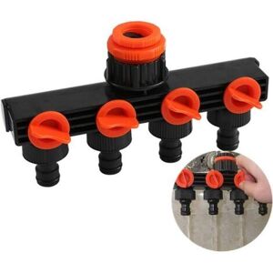 Gotrays - Tap Selector 4 Outlet Valves, 4 Way Distributor Faucet Connector Hose Diverter for Adjustable and Lockable Water Flow, Garden Irrigation Gotrays - Tap Selector 4 Outlet Valves, 4 Way Distributor Faucet Connector Hose Diverter for Adjustable and Lockable Water Flow, Garden Irrigation