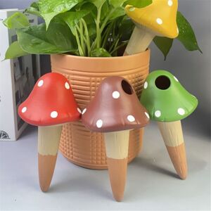 Tlily - Terracotta Watering Spikes Mushroom, 4Pcs Self Spikes, Indoor Outdoor Plant Globes Irrigation Tlily - Terracotta Watering Spikes Mushroom, 4Pcs Self Spikes, Indoor Outdoor Plant Globes Irrigation