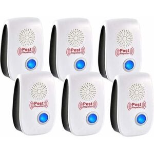 MCBOSON Ultrasonic Pest Repeller, 6 pcs Electronic Pest Repellers Indoor Pest Control Mosquito Repellent Pest Traps for Mosquitoes, Ants and Fleas Pest MCBOSON Ultrasonic Pest Repeller, 6 pcs Electronic Pest Repellers Indoor Pest Control Mosquito Repellent Pest Traps for Mosquitoes, Ants and Fleas Pest