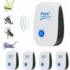 GROOFOO Ultrasonic Repellent, Ultrasonic Repellent For Rat, Spider, Mice, Ants, Cockroaches, Bed Bugs And Other Rodents (4 Units) GROOFOO Ultrasonic Repellent, Ultrasonic Repellent For Rat, Spider, Mice, Ants, Cockroaches, Bed Bugs And Other Rodents (4 Units)