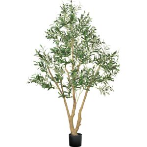 VEVOR 180cm Artificial Olive Tree with Black Pot, Tall Fake Tree with Natural Wood Trunk & Realistic Green Leaves and Fruits, Indoor Faux Plant for VEVOR 180cm Artificial Olive Tree with Black Pot, Tall Fake Tree with Natural Wood Trunk & Realistic Green Leaves and Fruits, Indoor Faux Plant for