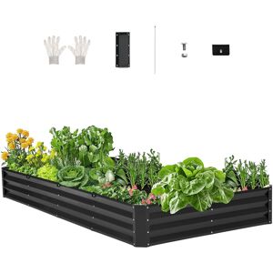 VEVOR Metal Raised Garden Bed, 8 x 4 x 1 ft Outdoor Galvanized Planter Box, with Open Bottom, Large Planter Raised Bed for Gardening Vegetables, Flowers, VEVOR Metal Raised Garden Bed, 8 x 4 x 1 ft Outdoor Galvanized Planter Box, with Open Bottom, Large Planter Raised Bed for Gardening Vegetables, Flowers,