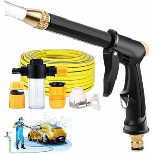 IKODM Water spray gun, high pressure car wash gun, high pressure washer gun with 3 pieces quick connectors with 10 m water pipe IKODM Water spray gun, high pressure car wash gun, high pressure washer gun with 3 pieces quick connectors with 10 m water pipe