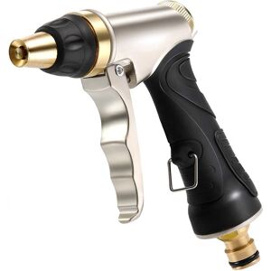 Aougo - Watering Gun with Brass Nozzle, Sturdy and High Pressure, Adjustable from Stream to Spray, for Washing Car and Pets, Garden/Sidewalk Cleaning Aougo - Watering Gun with Brass Nozzle, Sturdy and High Pressure, Adjustable from Stream to Spray, for Washing Car and Pets, Garden/Sidewalk Cleaning