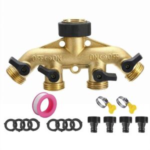 Tinor - Way Brass Tap Garden Distributor, Hose Splitter - Gardena Watering Parts and Fittings for Garden Irrigation, Outdoor Tap and Watering Timers Tinor - Way Brass Tap Garden Distributor, Hose Splitter - Gardena Watering Parts and Fittings for Garden Irrigation, Outdoor Tap and Watering Timers