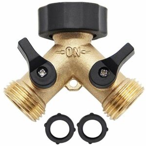 GOTRAYS Way Garden Hose Splitter, Heavy Duty Brass Faucet Splitter, Garden Hose Adapter, Y Splitter 2 Valves with 2 Extra Rubber Gaskets GOTRAYS Way Garden Hose Splitter, Heavy Duty Brass Faucet Splitter, Garden Hose Adapter, Y Splitter 2 Valves with 2 Extra Rubber Gaskets
